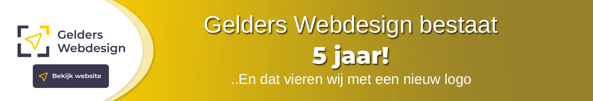 Banner Gelders Webdesign bestaat 5 jaar